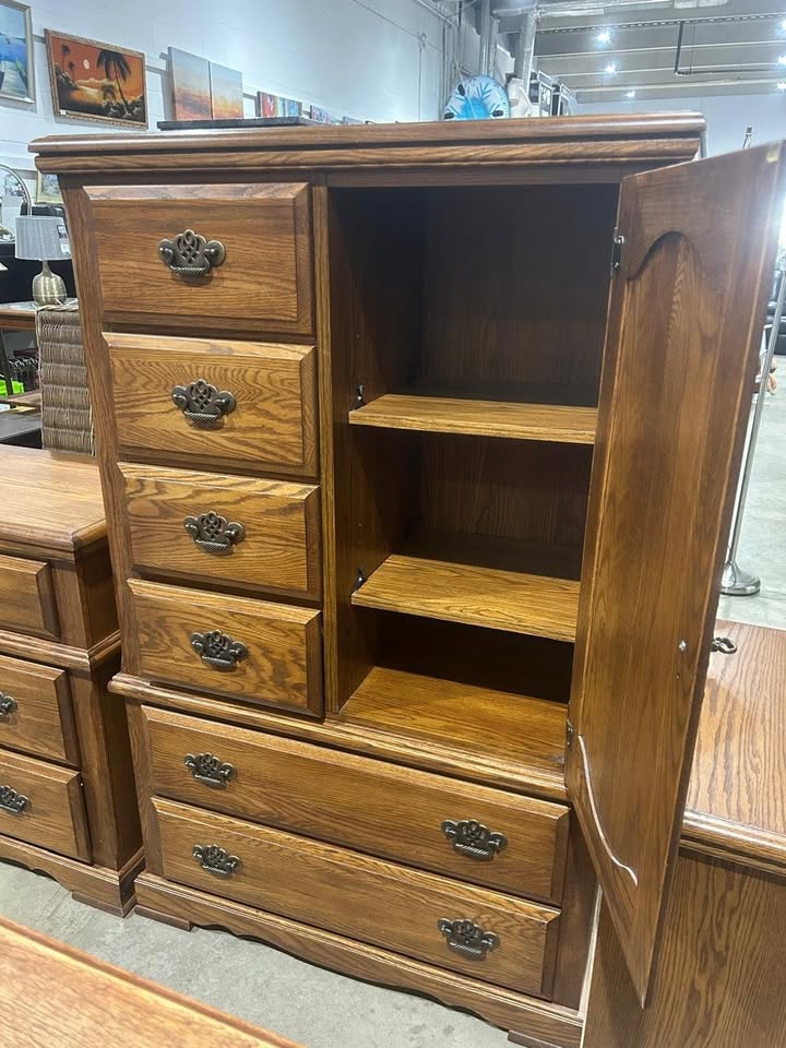 Oak Wood Palliser Chest with Armoire