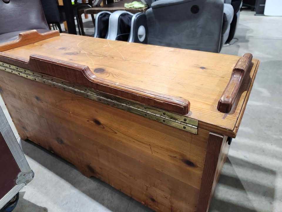 Vintage Solid Wooden Toy Chest / Bench