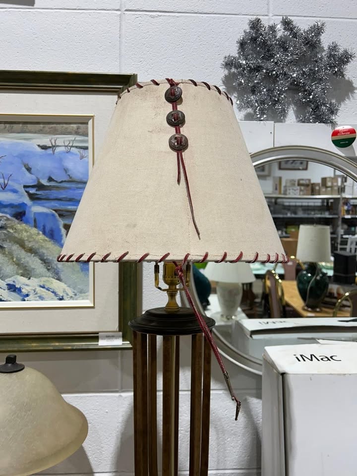 Tall-ish Table lamp - Brown accents