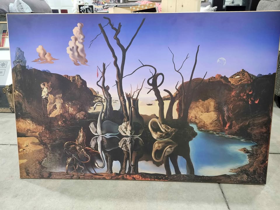 Salvador Dali Swans Reflecting Elephants Poster 1937 - Printed on Wood - 43x28"