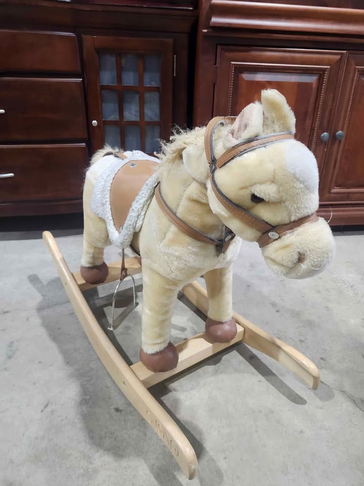 Chrisha Playful Plush Rocking Horse