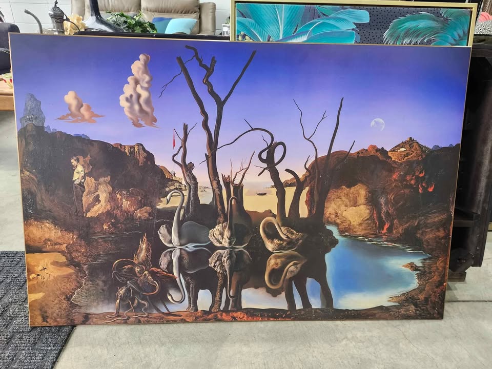Salvador Dali Swans Reflecting Elephants Poster 1937 - Printed on Wood - 43x28"