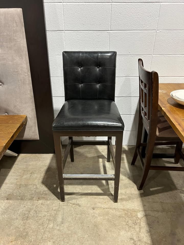 Bar Height Black Faux Leather Stool - 1 Available