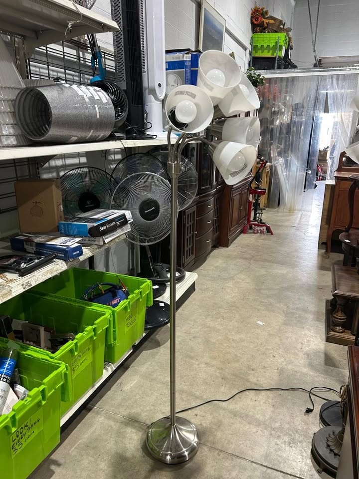 Five-Light Brushed Nickel Floor Lamp