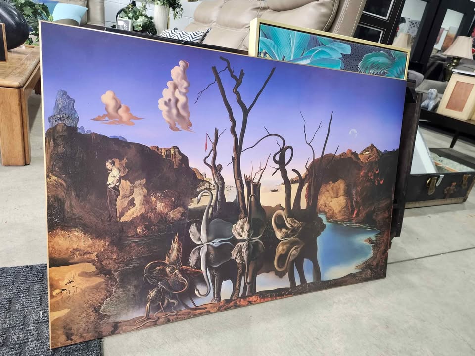 Salvador Dali Swans Reflecting Elephants Poster 1937 - Printed on Wood - 43x28"