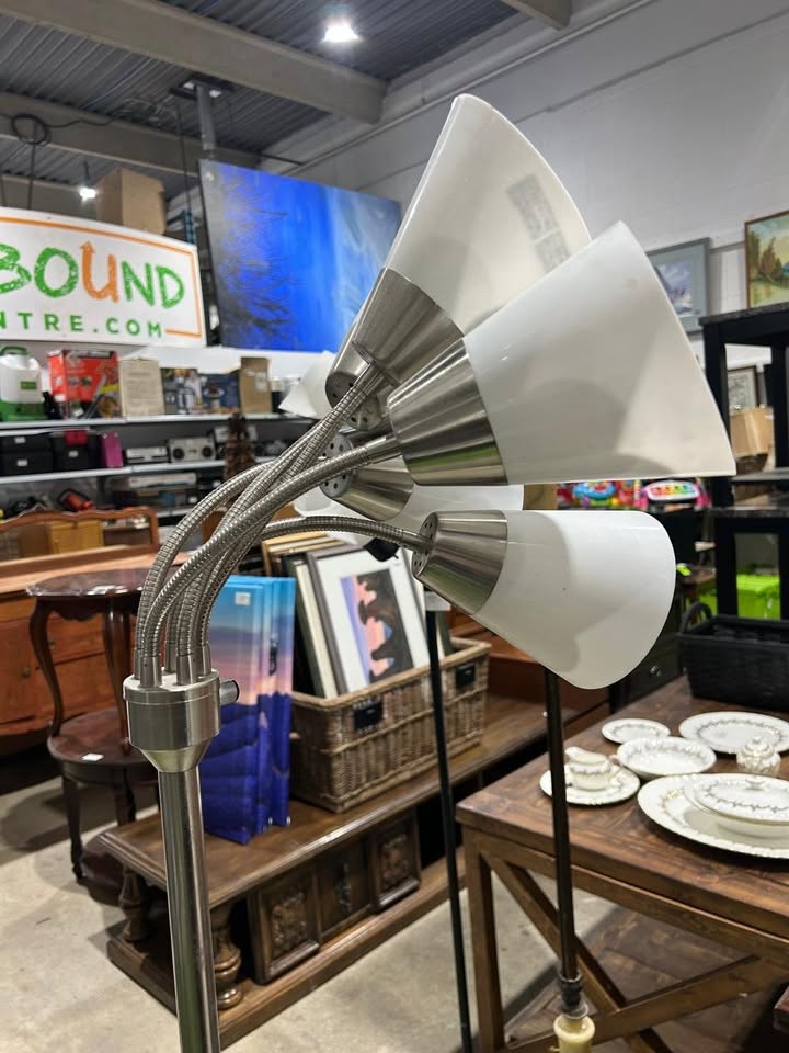 Five-Light Brushed Nickel Floor Lamp