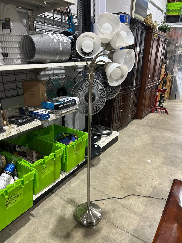 Five-Light Brushed Nickel Floor Lamp