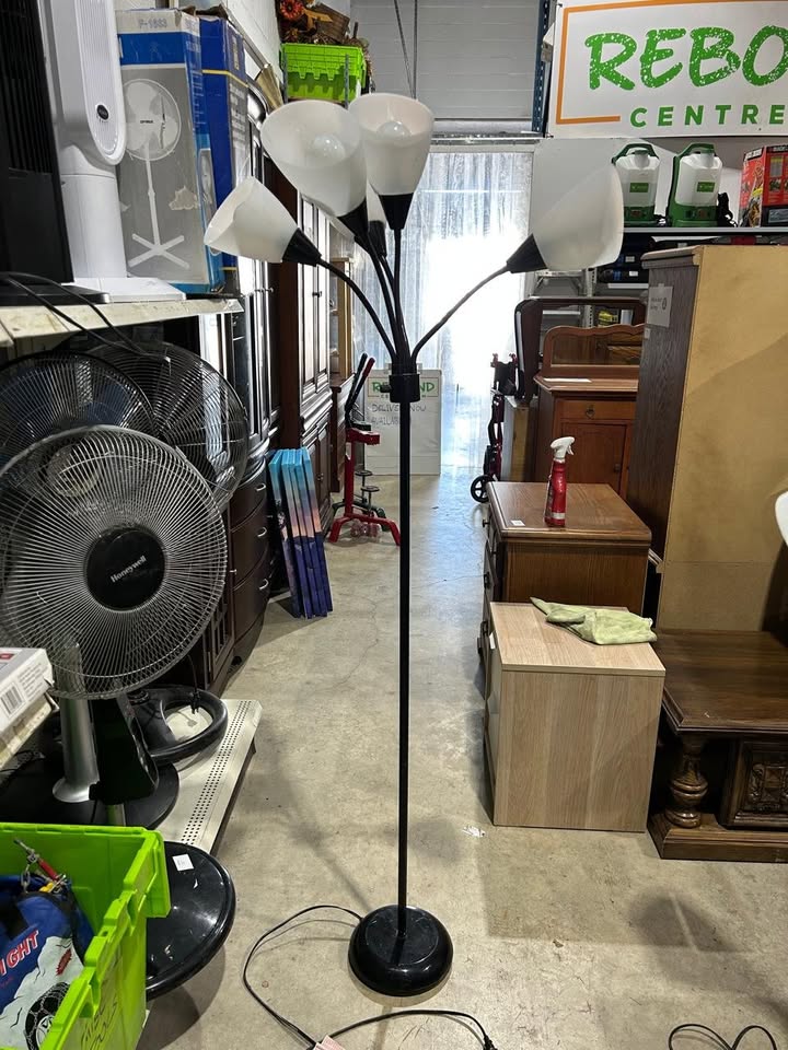 5-Head Black Floor Lamp