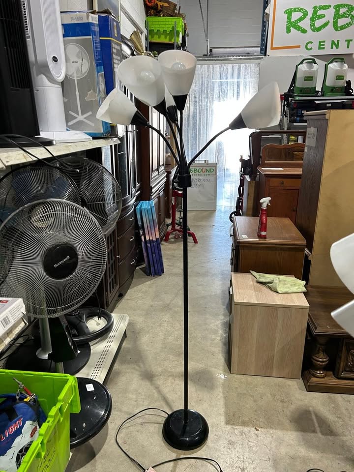 5-Head Black Floor Lamp