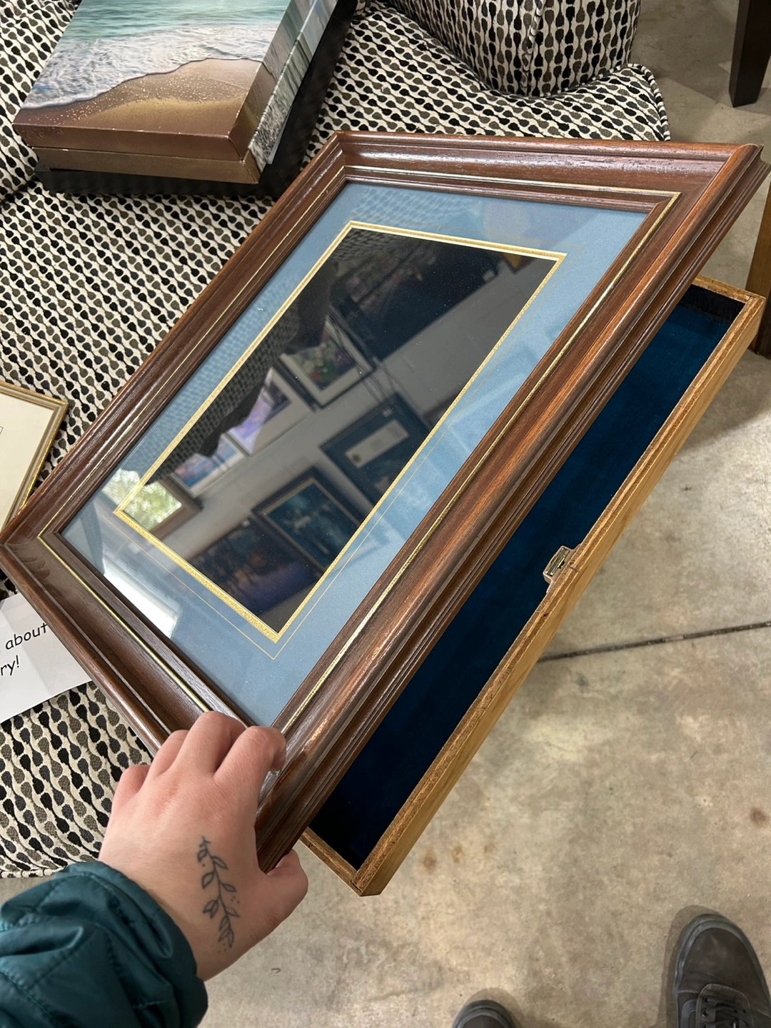Vintage Wooden Shadow Box Frame with Compartment - 4 Available