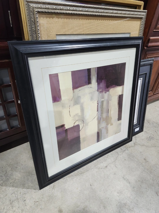 Framed Abstract Art Print w/ Black Frame - The Color Purple