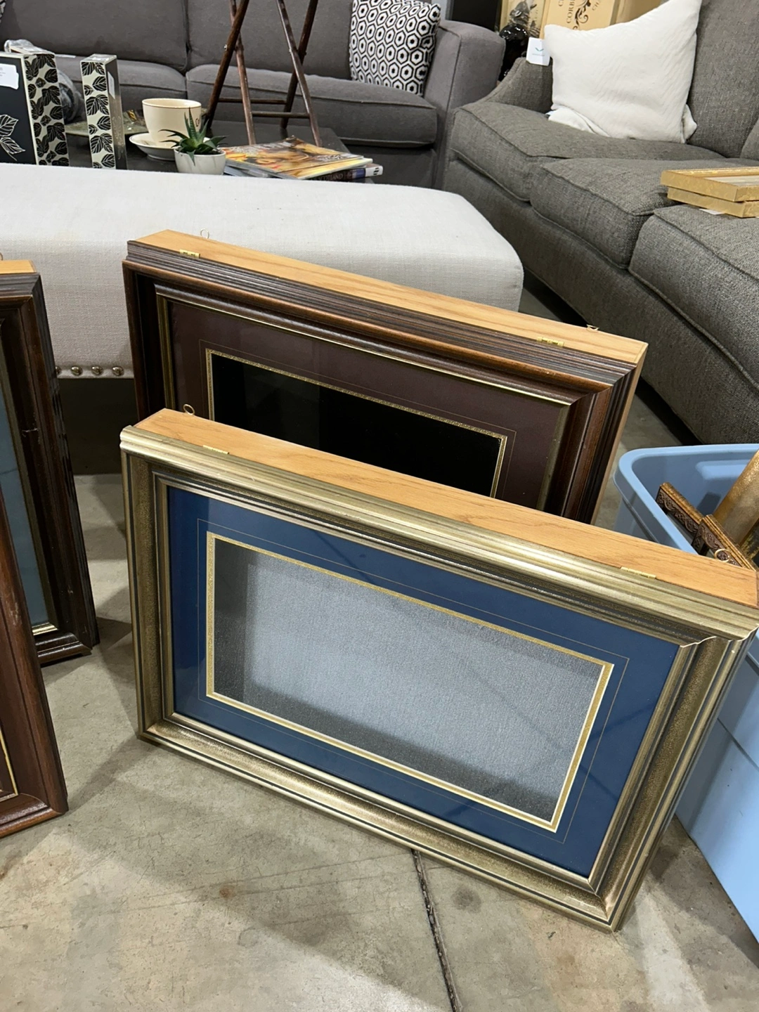 Vintage Wooden Shadow Box Frame with Compartment - 4 Available
