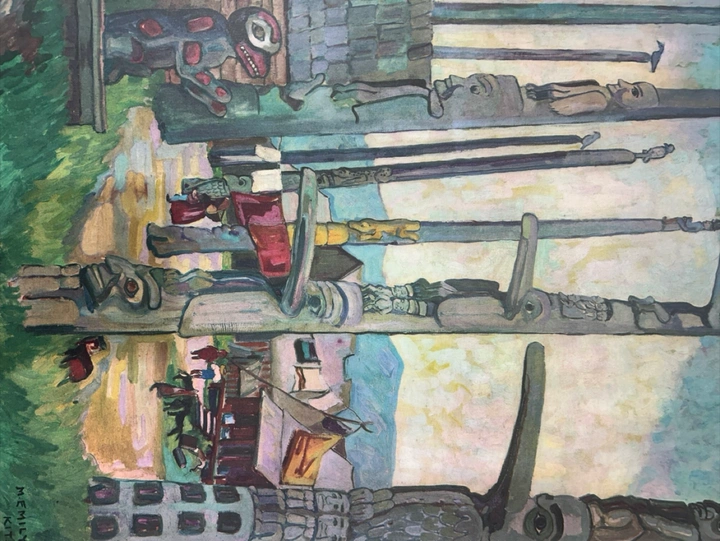 Framed print of totem poles