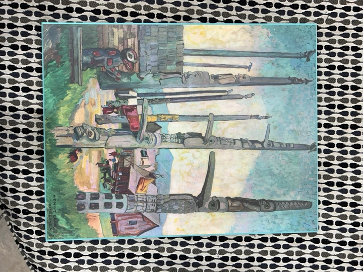 Framed print of totem poles