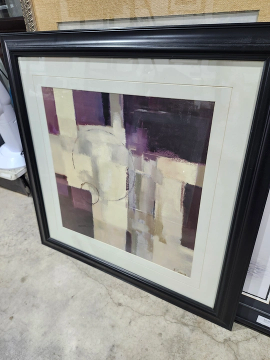 Framed Abstract Art Print w/ Black Frame - The Color Purple