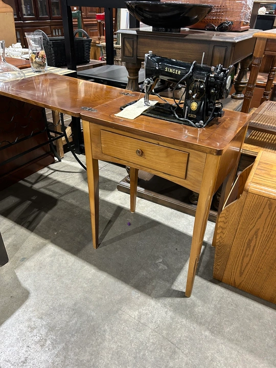 Vintage Singer Sewing Machine with Cabinet - untested