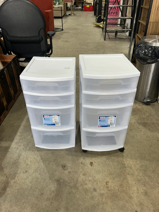 Sterilite 4-Drawer Rolling Cart - Two Available
