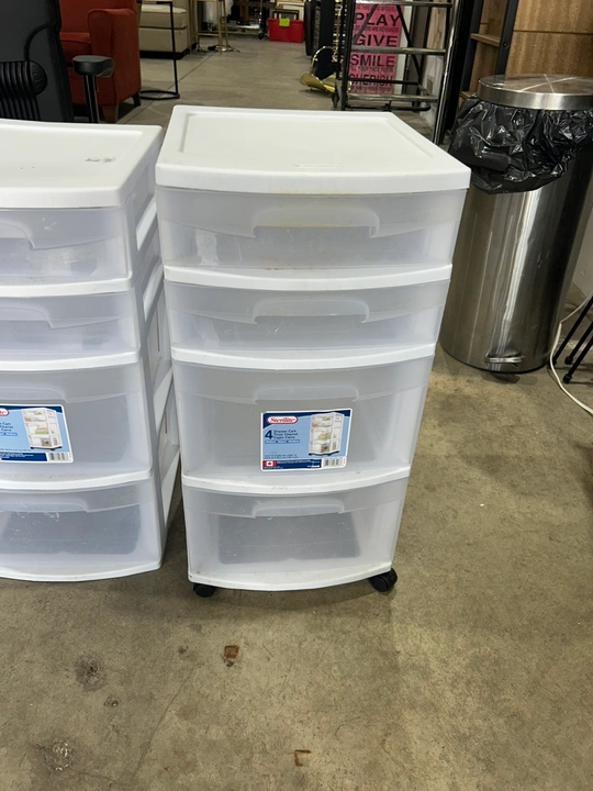 Sterilite 4-Drawer Rolling Cart - Two Available