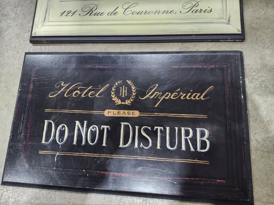Set of Two Wooden Decorative Hotel Signs