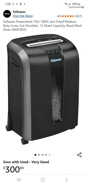 fellowes powershred 73ci jam proof cross-cut paper shredder