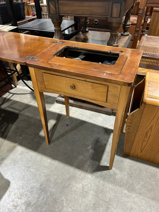 Vintage Singer Sewing Machine with Cabinet - untested