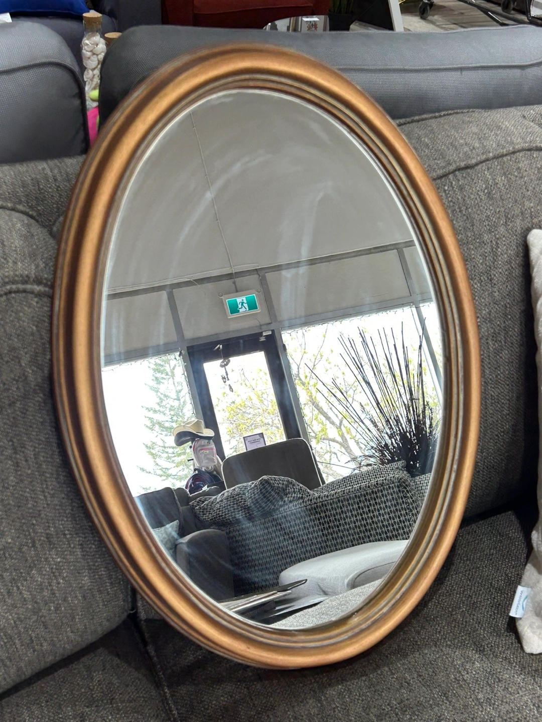 Oval Gold Framed Wall Mirror