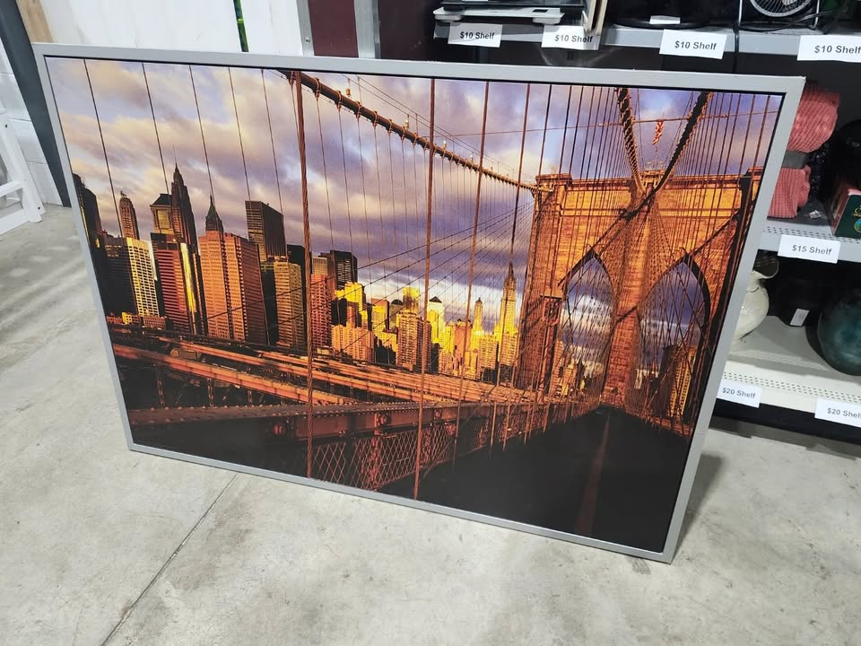 Large Framed Brooklyn Bridge Print