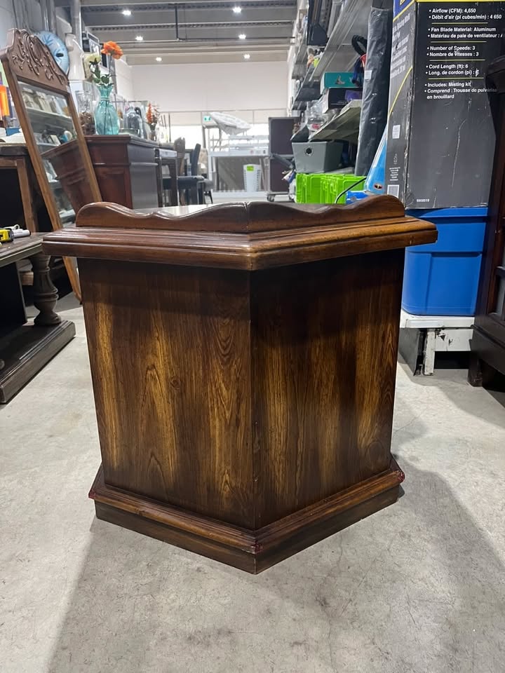 Vintage Hexagonal Wooden End Table