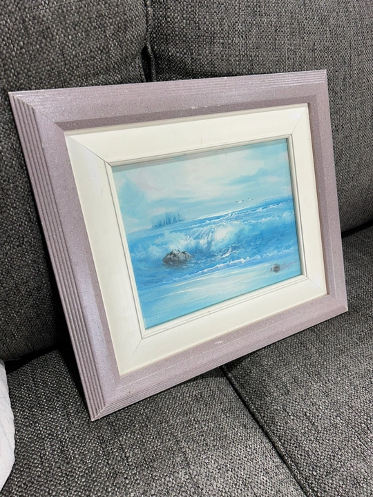 Framed Ocean Wave Painting