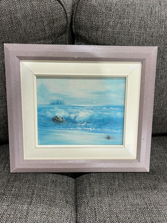 Framed Ocean Wave Painting