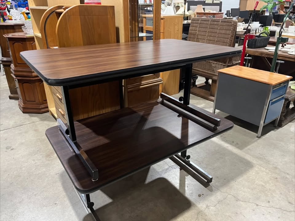 Two Adjustable Height Office Desks