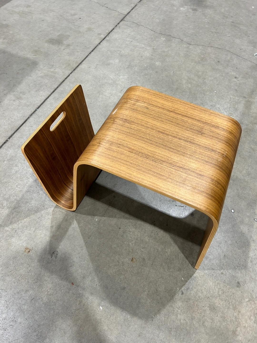 Modern Wood Side Table with Magazine Rack
