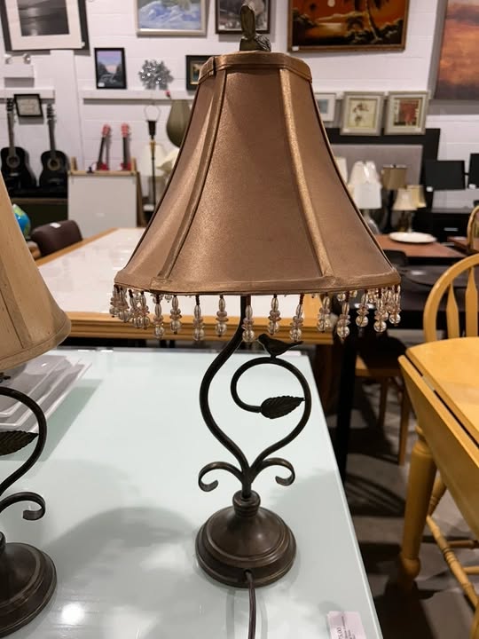 Vintage Elegant Table Lamps with Shades- 2 Available