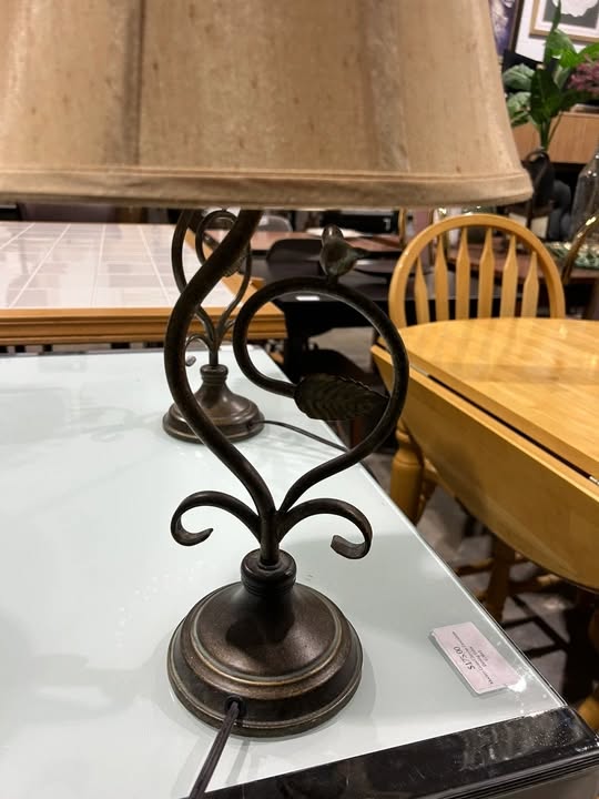Vintage Elegant Table Lamps with Shades- 2 Available