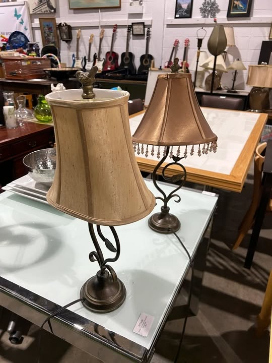 Vintage Elegant Table Lamps with Shades- 2 Available