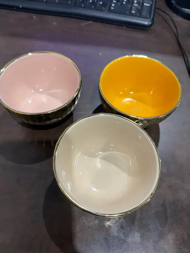 Colorful Decor Gold Textured Dip/Sauce Bowls