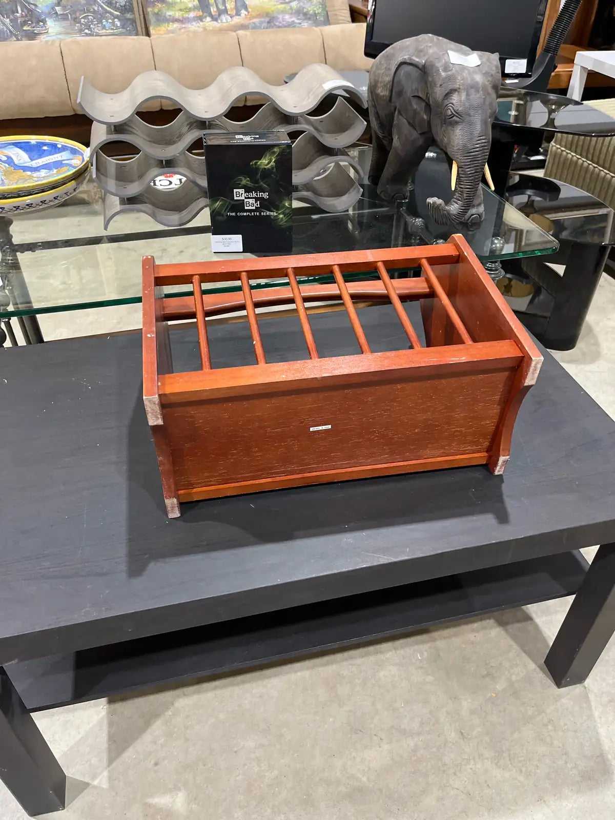 Wooden magazine rack