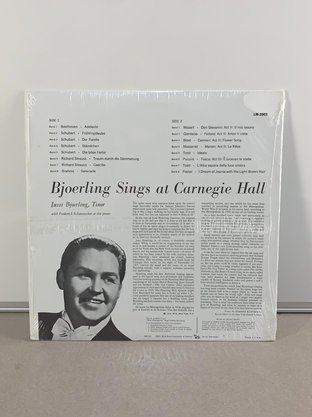 Jussi Björling - Bjoerling Sings At Carnegie Hall (LP, Vnyl) NM