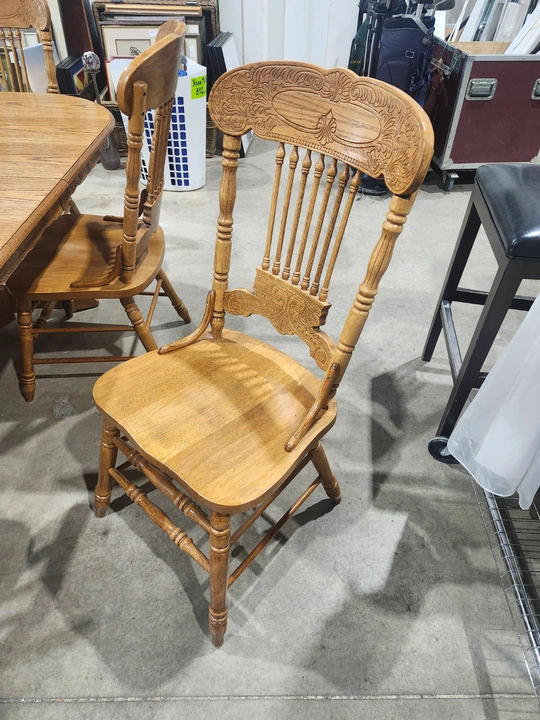 Oak Extendable Dining Table Set - 6 Chairs