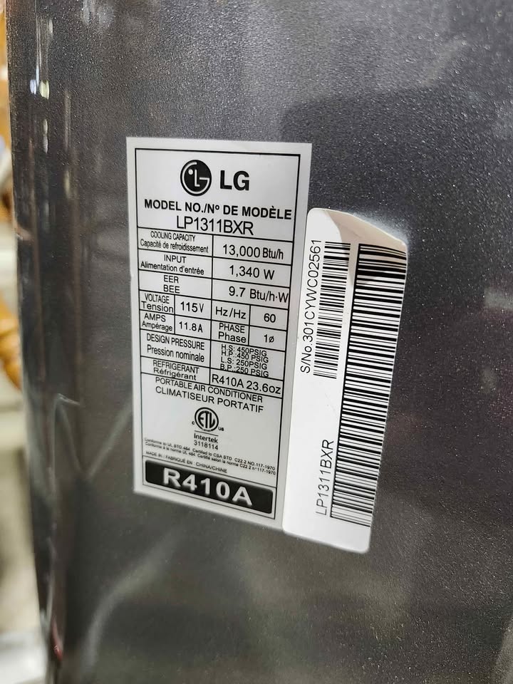 LG Portable Air Conditioner 13000 BTU