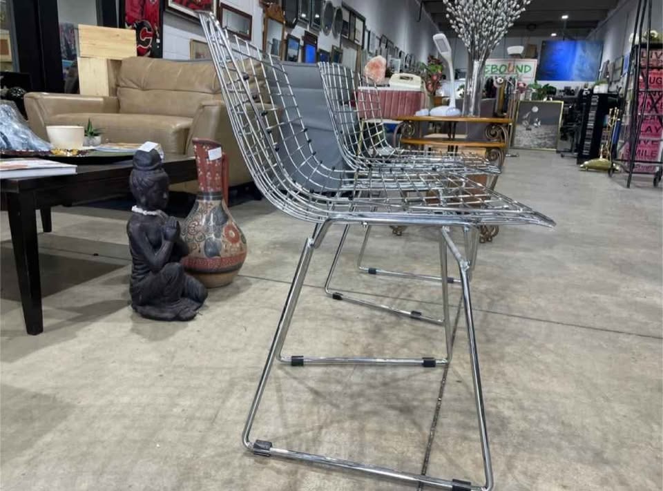 Pair of Modern Wire Mesh Chairs