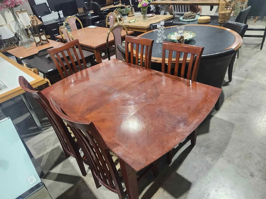 6-Piece Dining Set - Wood Extendable Table & Chairs