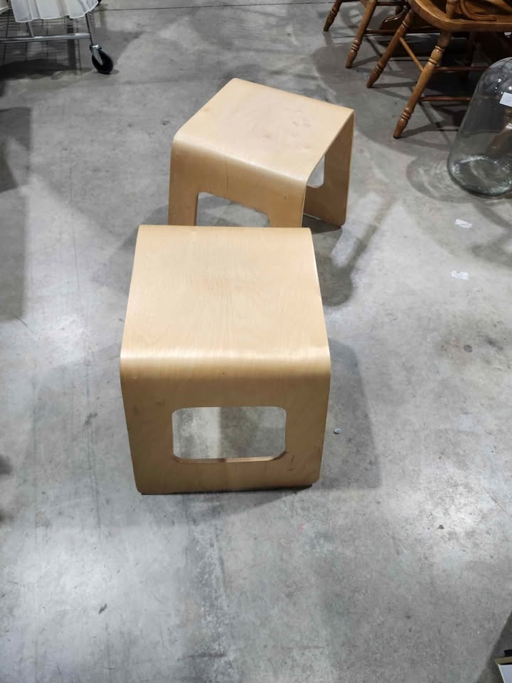 Vintage Ikea Benjamin Stackable Wooden Stools - 2 Available