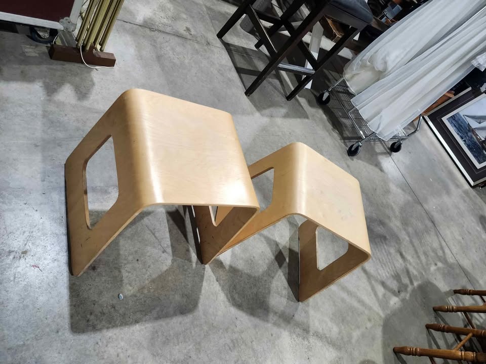 Vintage Ikea Benjamin Stackable Wooden Stools - 2 Available