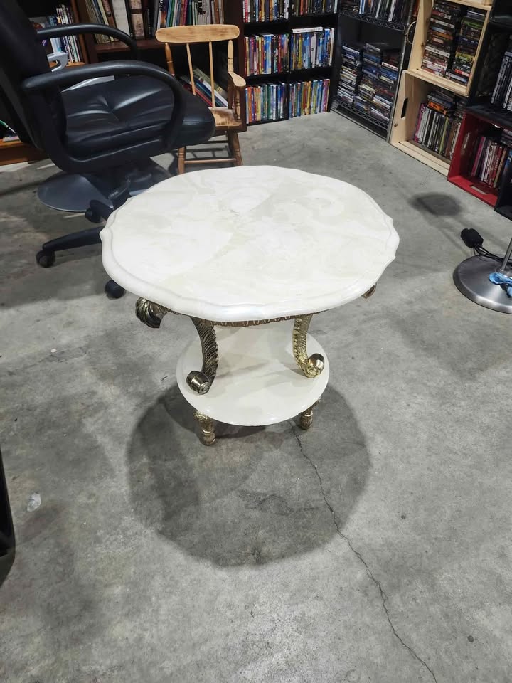 Vintage Marble Top/Gold Side Table