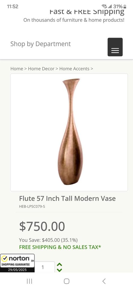 Flute Tall Modern Vases - 2 available