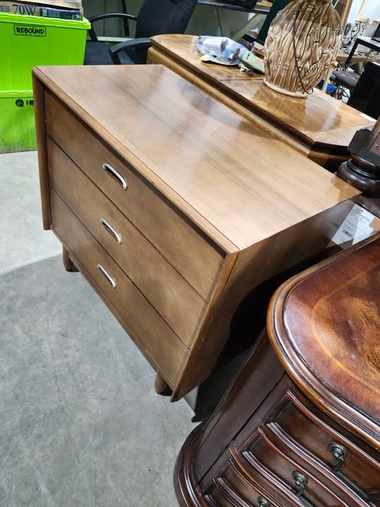 Vintage Wooden Three-Drawer Chest of Drawers