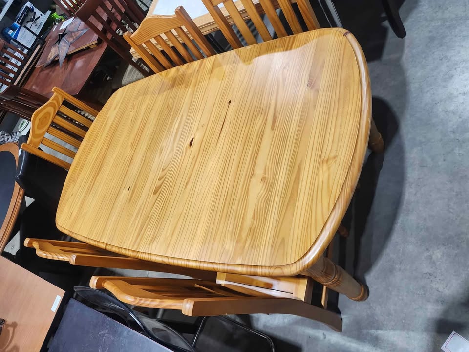 Wooden Dining Table Set with 5 Chairs