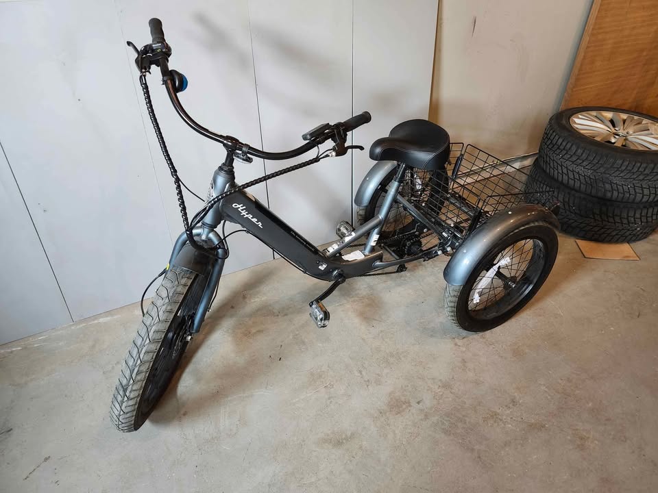 New! Hyper 20" 36V Electric Trike for Adults, Pedal-Assist, 250W E-Bike Motor, Grey