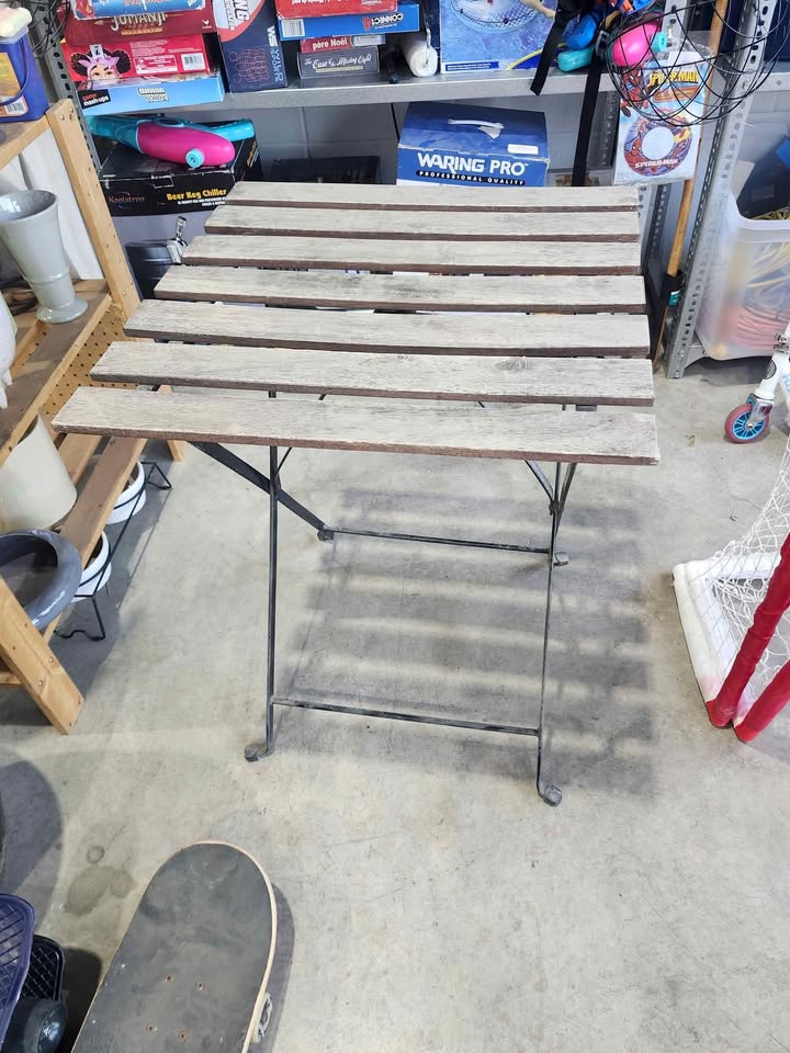 Folding Wood Top Patio Table
